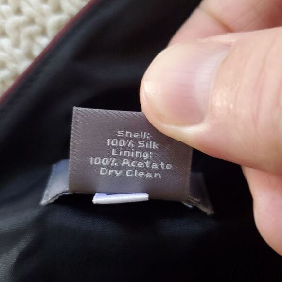 🌹 ANN TAYLOR 🌹 100% Silk Taffeta Knee Length Dress - [Size 4, Wine] - Picture 11 of 11